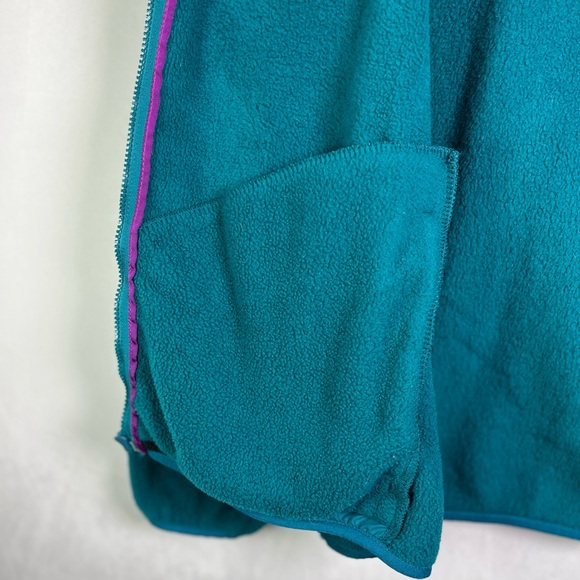 Vintage Patagonia Men Teal Fleece Jacket 90s Full Zip Synchilla Made in USA XXL - Picture 5 of 10